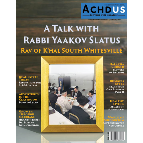 This Week in Achdus Magazine… A Talk With Rabbi Yaakov Slatus, Rav of K’hal South Whitesville (KSW)