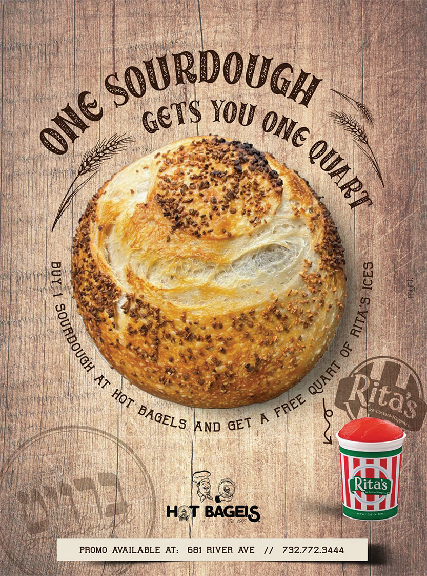 Get Your Delicious Sourdough Challah with a FREE quart of Rita’s ice at Hot Bagels!